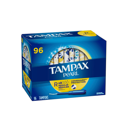 Tampax Pearl Regular Tampons丹碧丝珍珠系列卫生棉条普通吸收量无香型 96支